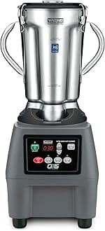 Waring CB15T Blender with Timer, Stainless Steel Container, 120V, 4 L Capacity, 26" Height, 15 Amps, Black