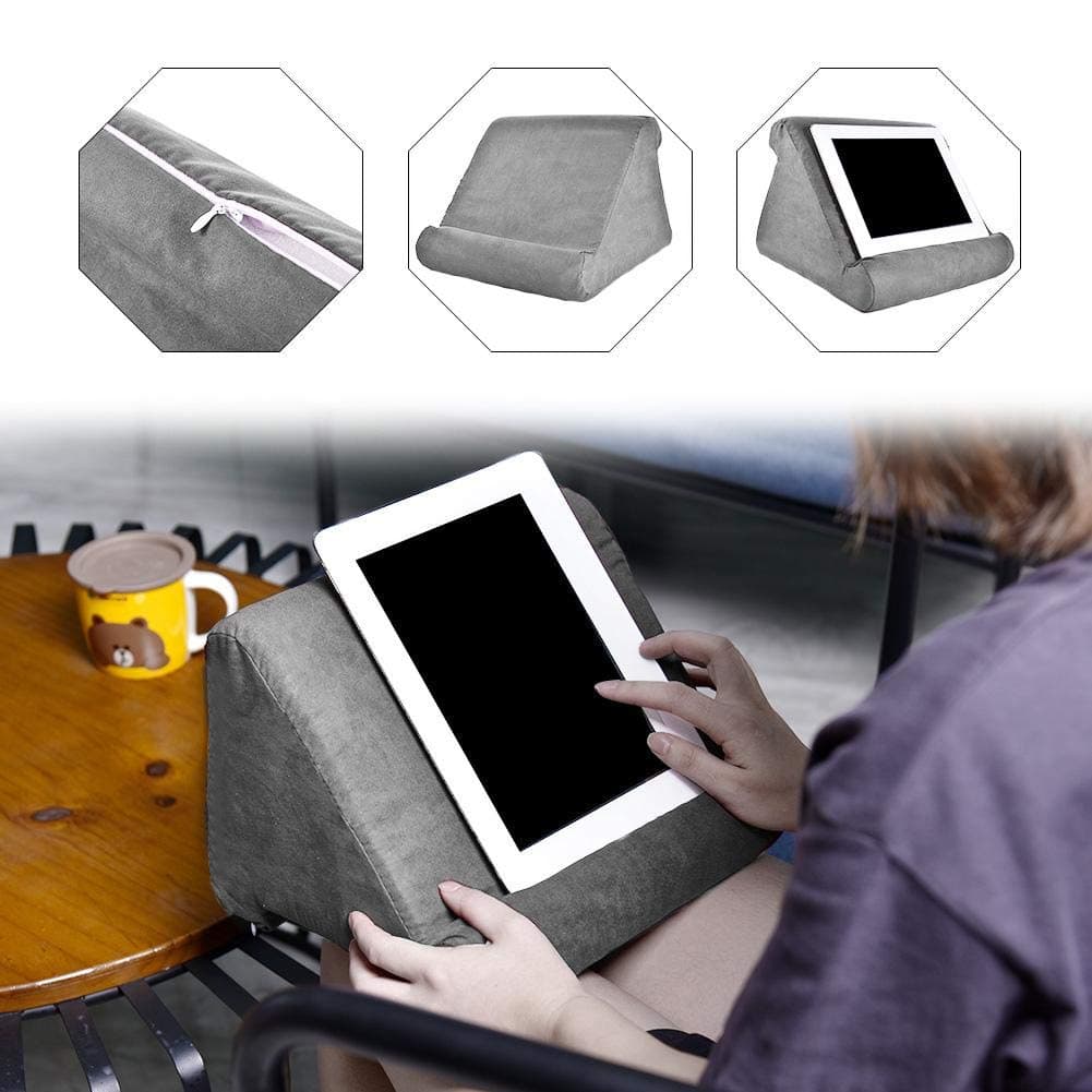 Tablet Pillow Stand for iPad,Tablet Stand Pillow Holder Lap Stand Mobile Phone Holder,Multi-angle Flat Soft Pillow Pad for eReaders, Smartphones, Books - Upgraded Small Size
