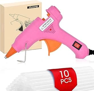 Mini Hot Glue Gun 10pcs Glue Stick Hot Glue Gun Set for Quick Fix Artist DIY Art Home 20w Pink