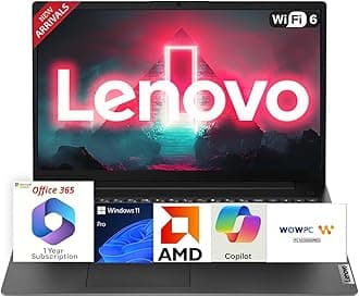 Lenovo V15 Business Laptop with Microsoft Office 365, AMD 7000-Series Processor (Outperforms i5-1130G7), 15.6" FHD LED Display, 16GB RAM, 2TB SSD, Wi-Fi 6, Bluetooth 5.2, Windows 11 Pro, WOWPC USB