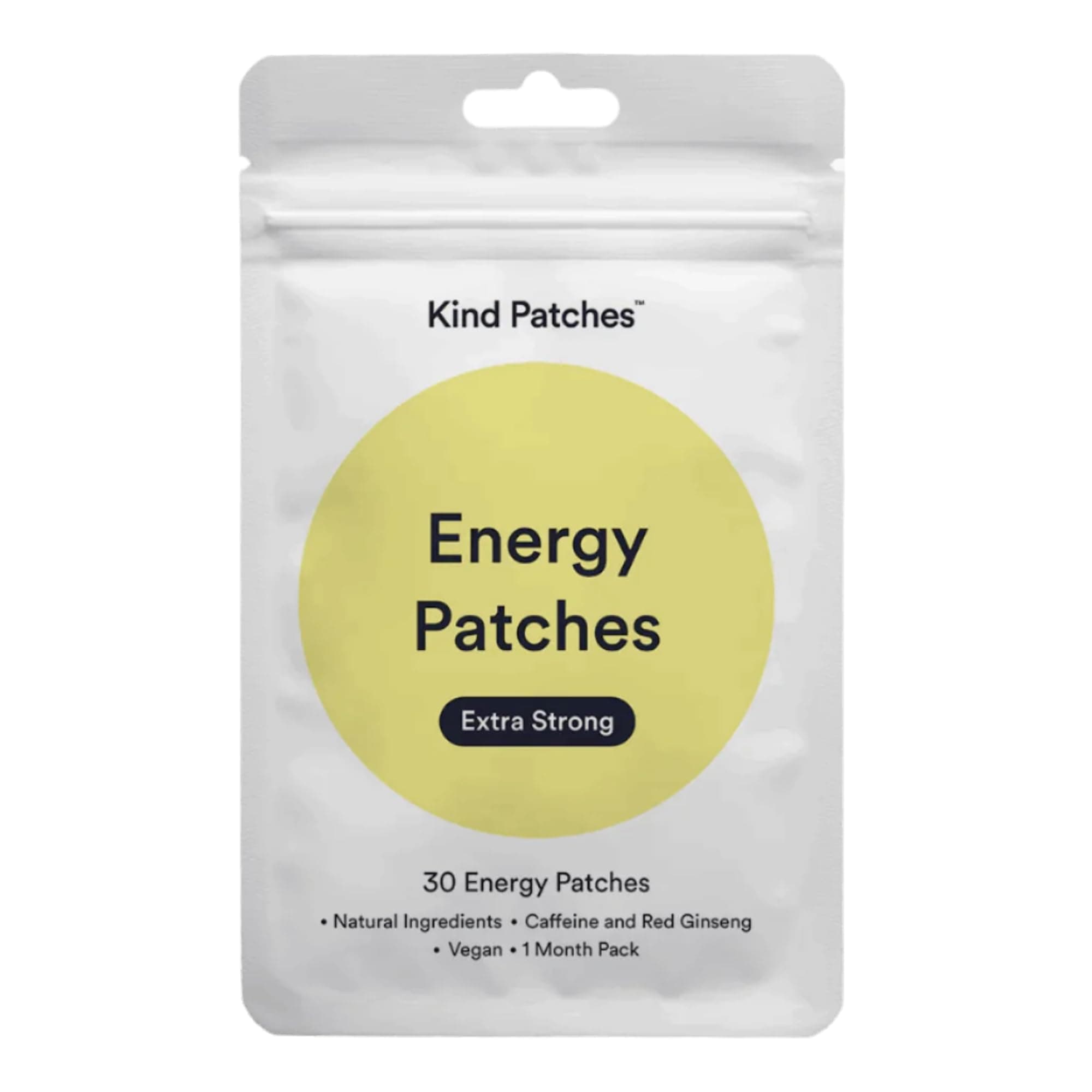 – Kind Patches | Energy Patches - Extra Strong | Energy Boost Support | Botanical Plant-Based Formula with Caffeine, Red Ginseng & Vitamin B Complex | 30 Vegan Patches