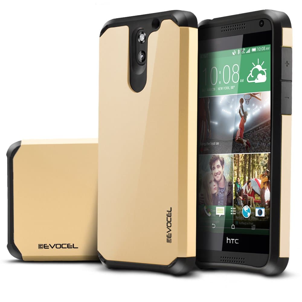 Evocel HTC Desire 610 [Dual Layer Series] Hybrid Armor Protector for HTC Desire 610 - Retail Packaging, Gold Medal (EVO-HTC610-SA15)