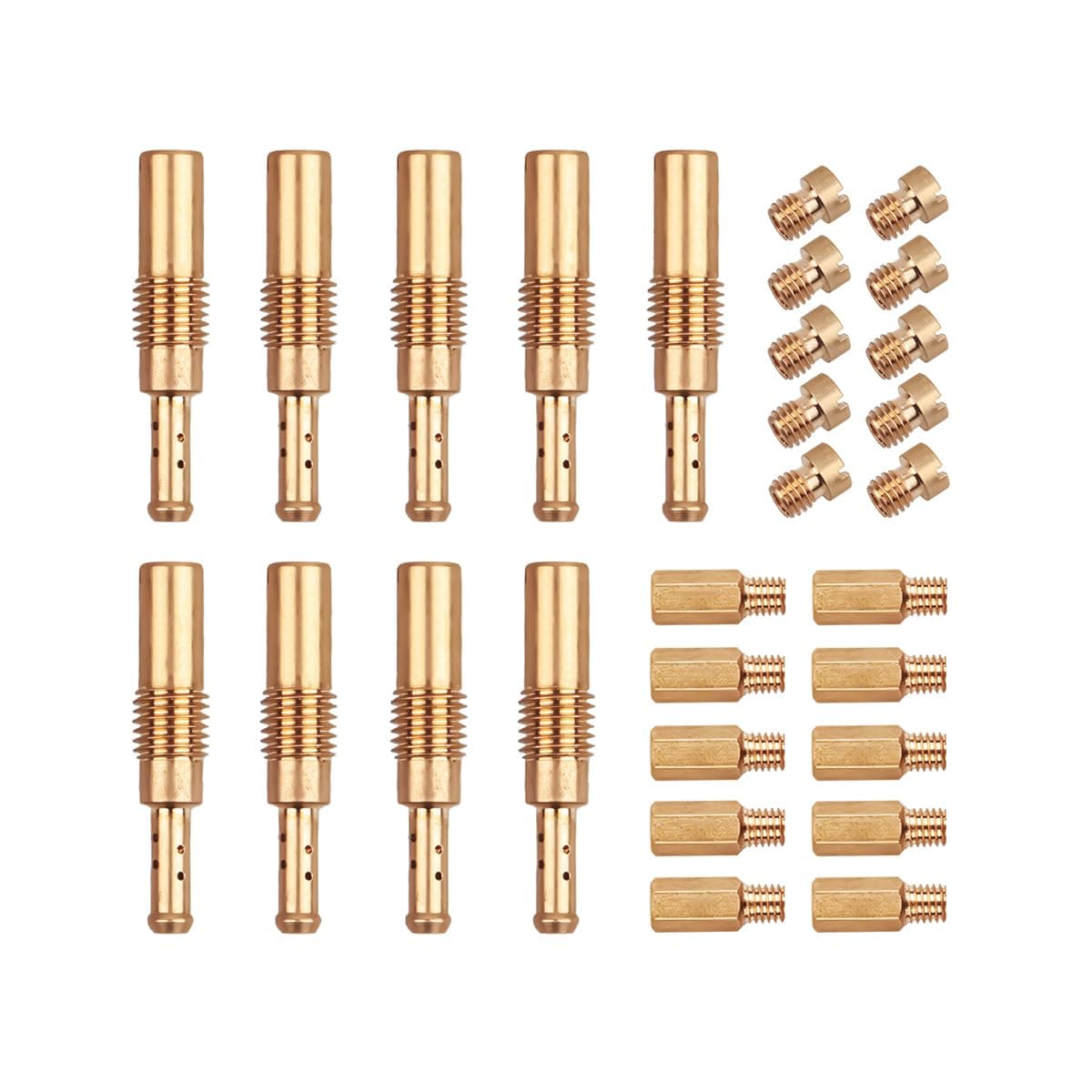 30PCS Carburetor Main Jet Slow Pilot Jet Kit, Include 20pcs Main Jets and 10pcs Slow Pilot Jet, Brass Car Accessories Replacement Main Jet Carburetor Jet for Motorcycle Kart ATV