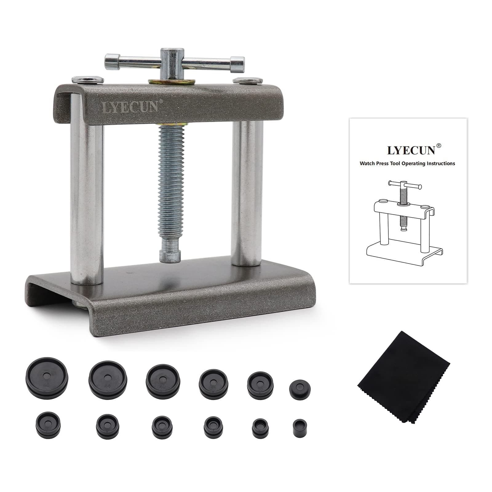 LYECUN Watch Press Tool, Crystal Press, Back Case Closer for Closing the Cover, Only for Round Dials