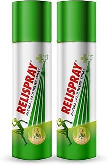 RELISPRAY Instant Pain Relief | Ayurvedic Spray | Unique Pain relieving Technology for - Elbow pain, Backache, Knee pain, Muscle pain, Tired feet, Ankle sprain | Keeps pain away longer | 75g pack of 2