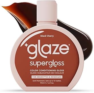 Glaze Supergloss Color Conditioning Gloss – Hydrating Semi-Permanent Color Hair Gloss & Shine Boost – Color Depositing Mask - Vegan, Cruelty-Free – 190ml - Glace Cherry - Vibrant Red