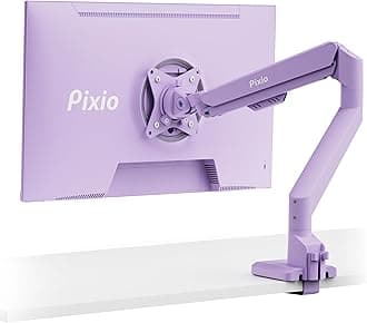 PS1S Wave Purple Single Monitor Arm Stand Desk Mount - Fits up to 32 inches Monitors and up to 19.8lbs. VESA Compatibility and Integrated Cable Management