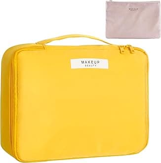Travel Makeup Bag Cosmetic Bag Makeup Bag Toiletry bag for women and men (Yellow)
