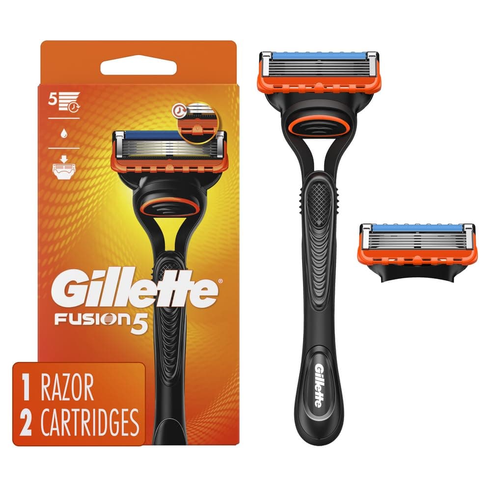 Gillette Fusion5 Men's Razor Handle + 2 Blade Refills