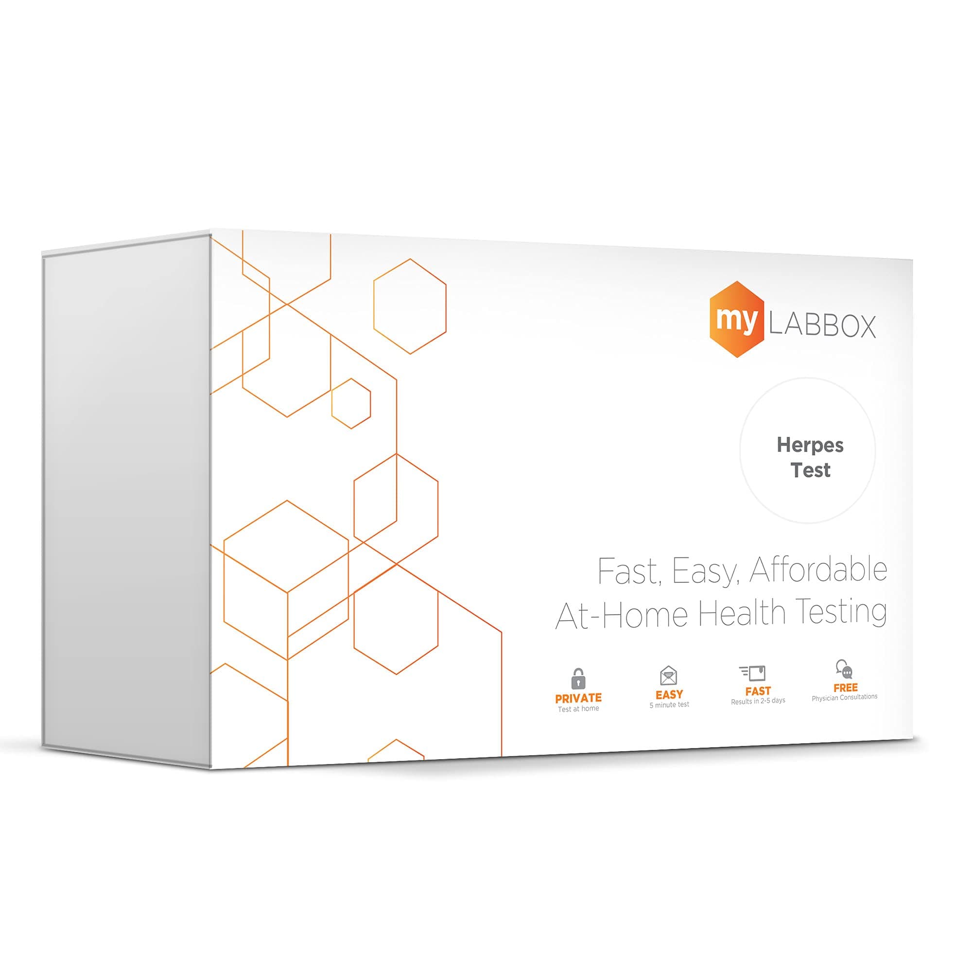 myLAB Box - Home STD Test for Men, Easy Test Kit for Male Genital Herpes, at Home STD Testing for Men, 4 Panels (Not Available in NY)