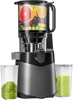 Cold Press Juicer, 5.8" Extra Large Feed Chute Fit Whole Fruits & Vegetables, 350W Slow Masticating Juicer Machines, Easy to Clean, High Juice Yield