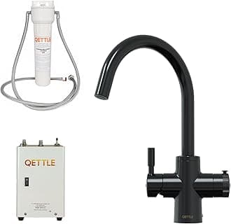 QETTLE Original 4-in-1 Instant Boiling Water Tap | True Boiling, Filtered Cold, Mains Hot & Cold (Black, 2 Litre Boiler)