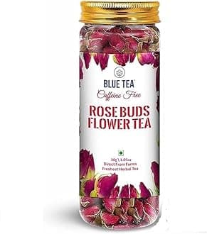 Rose Buds Tea - 30gm - 30 Cups | VITAMIN-C | Beautiful Hair & Skin - Caffeine Free - Natural - Flower Based - Herbal Tea - Non-GMO | Shark Tank Featured| Pet Jar Pack