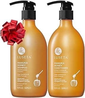 Luseta Manuka Honey Shampoo & Conditioner Set Hydrating and Moisturizing for Dry, Damaged and Dull Hair Restores Shine & Softness and Sulfate-Free 16.9oz*2