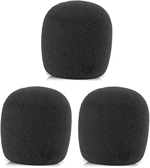 Generic SM58 Windscreen, Mic Foam Replacement for Shure SM58 SM48 Vocal Microphone Pop Filter, Black Noise-cancellation Windsock Cover 3-pack, HM-1001