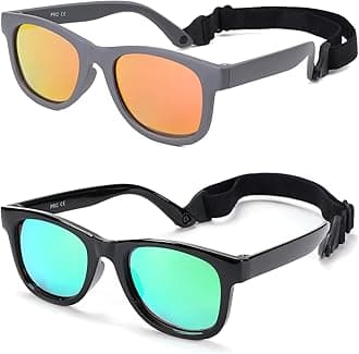 COASION Bendable Flexible Polarized Newborn Baby Sunglasses with Strap for Infant Boys Girls Age 0-12 Months CA8042