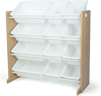 Humble Crew Toy Organiser, Alloy Steel, Natural Wood/White, 86.4 x 39.4 x 79....