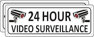 i-CowFun Security Camera Sign,(2 Pack) Video Surveillance Signs Outdoor, 10" x 3.5" Metal Camera in Use Sign for Home, Aluminum Warning Security Signs for House