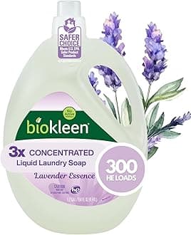Biokleen Natural Laundry Detergent - 300 HE Loads - Liquid, Eco-Friendly, Plant-Based, No Artificial Fragrance, Colors or Preservatives, Lavender Lily, 150 Fl Oz