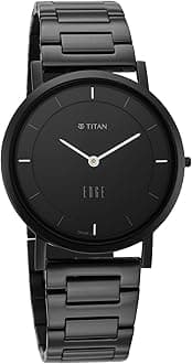EDGE Titan Quartz Analog Black Dial Black Stainless Steel Strap Watch for Men - NT1595NM01