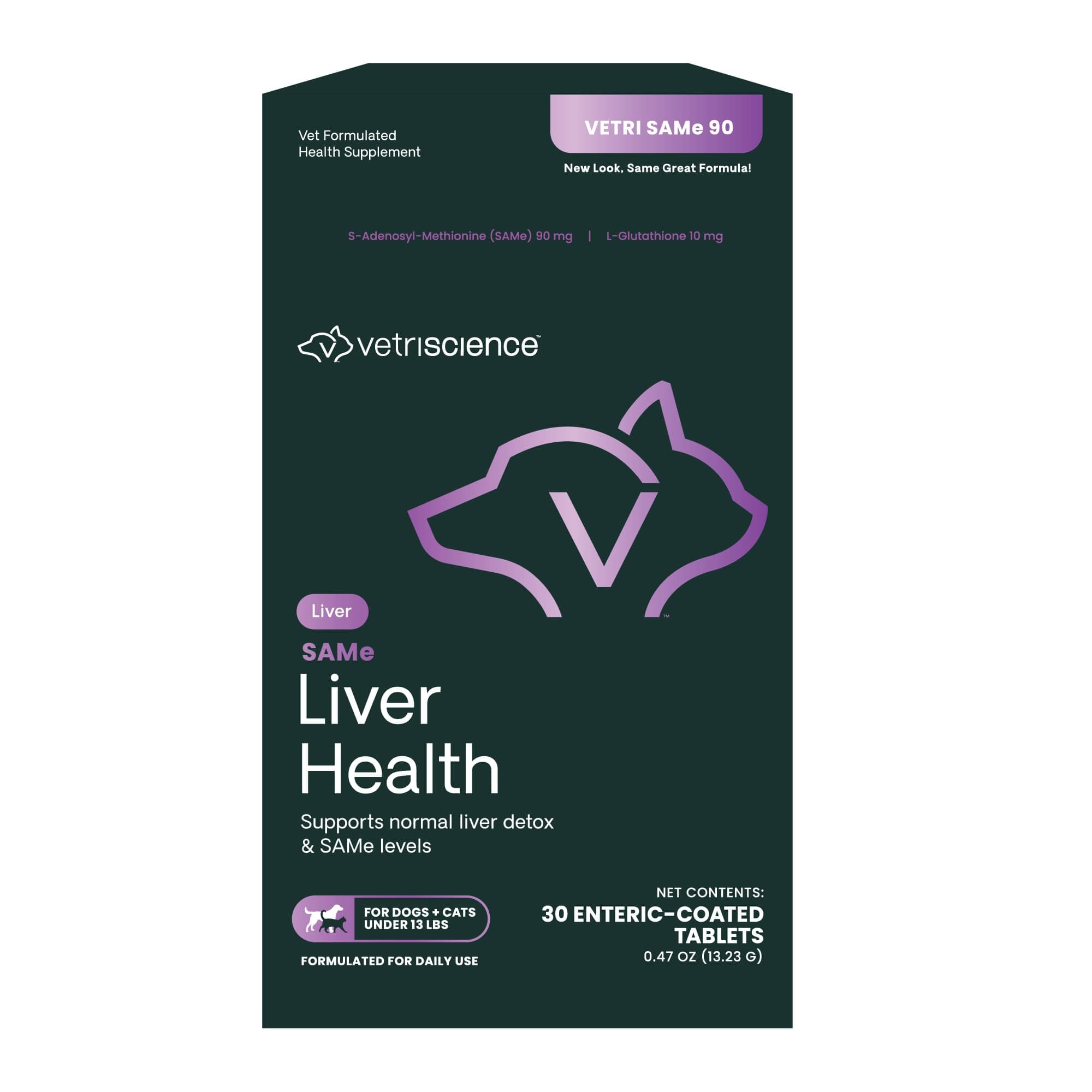 (SAMe Dog & Cat Liver Support, 90 mg) - VetriScience Laboratories Vetri-SAMe Health Supplement