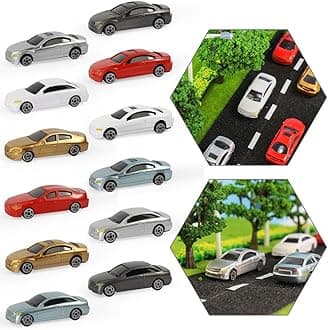 20pcs OO HO Scale 1:75 Model Car Model Train Layout Building Accessories Scenery (20pcs - 1:75 Scale)