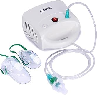 - Durable Compressor Portable Nebulizer with Complete Kids & Adults Mask Kit (White)