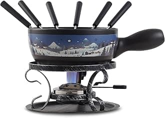 Artestia Alpine Twilight Fondue Set for Party - 2L Large Capacity Cheese Fond...