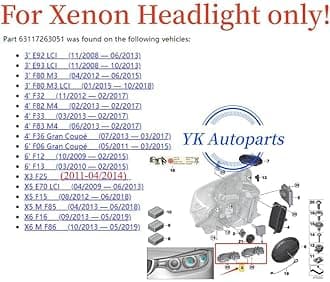 4Pcs Yellow DRL Angel Eyes Modules Set Fit For BMW 4 SERIES F32 M3 F82 M4 F33 F83 M4 F36 Gran Coupé 428i 430i 435i 440i Xenon Headlight Daytime Running Light, DRL Light Source, 63117263051