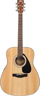 Yamaha FX280 Electro Acoustic Guitar, Natural Finish, Full-Size Dreadnought Body, 6-String with Built-in Pickup & Preamp, Ideal for Beginners, Performers & Studio Use
