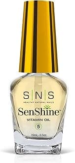 SNS Nail Polish for Nail Dip Powder, SenShine Vitamin Oil - Natural Formula that Supports Stronger & Healthier Nails - Lightly Scented Citrus Formula for Nails & Cuticles - No UV Lamp Required, 0.5 OZ