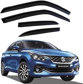 Unbreakable Door Window Visor Wind Rain Guard Deflector Trim for Front & Rear Left/Right Door Visor - Compatible with Maruti Suzuki Baleno (2019-2022)