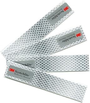 Diamond Grade Reflective Sticker, 4pcs, Waterproof, All-Weather, 3M Material, White, for Car