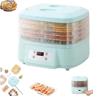 DQCBAO Dehydrator, 6-Tray Rectangular Stainless Steel Food Dehydrator, 35-80°C, 110V PP Material, Freeze Dryer Machine For Home For Candy & Snacks, 360° Airflow, 24-Hour Timer
