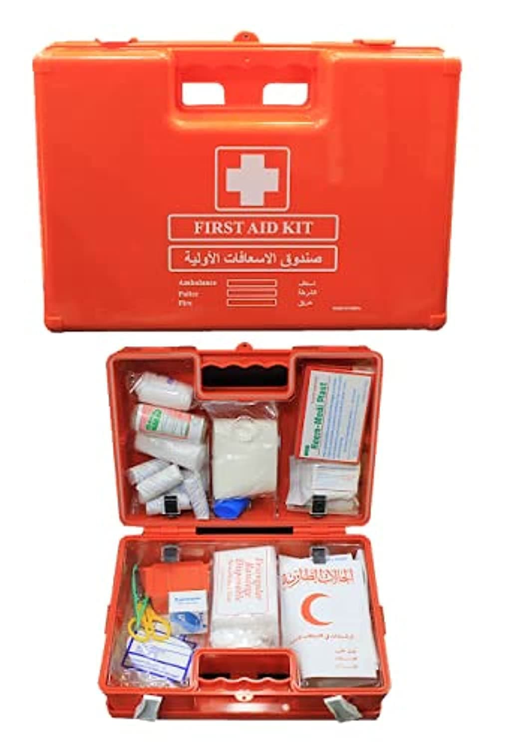 YU WELL First Aid KIt ABS Heavy Duty Plastic With Wall Mounted Bracket, Can Be Use for 20 To 25 People work space, For Car,Small Office,warehouse.First Aid Box
