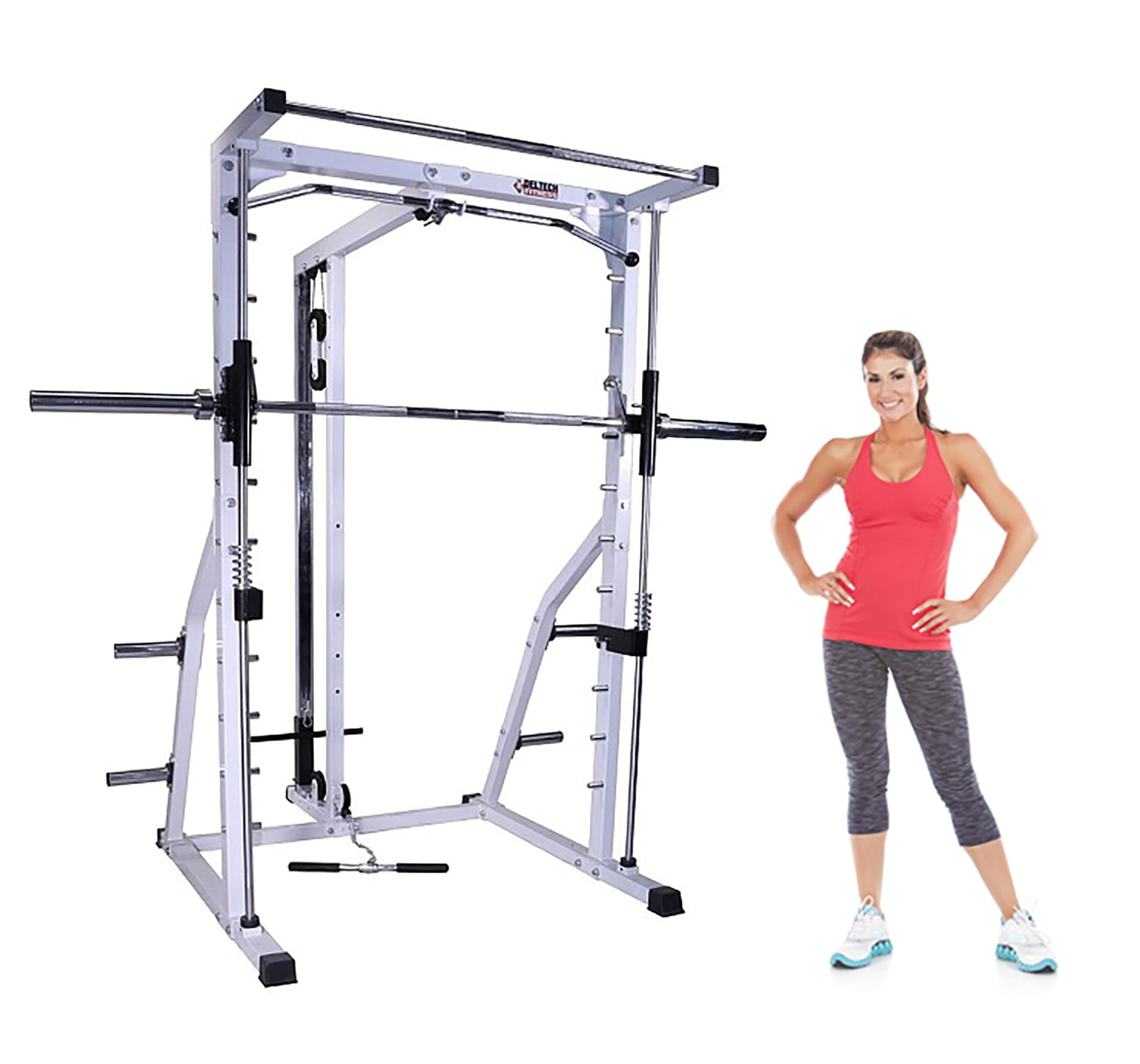 DF4900L Linear Bearing Smith Machine w/ LAT Attachment by Deltech Fitness