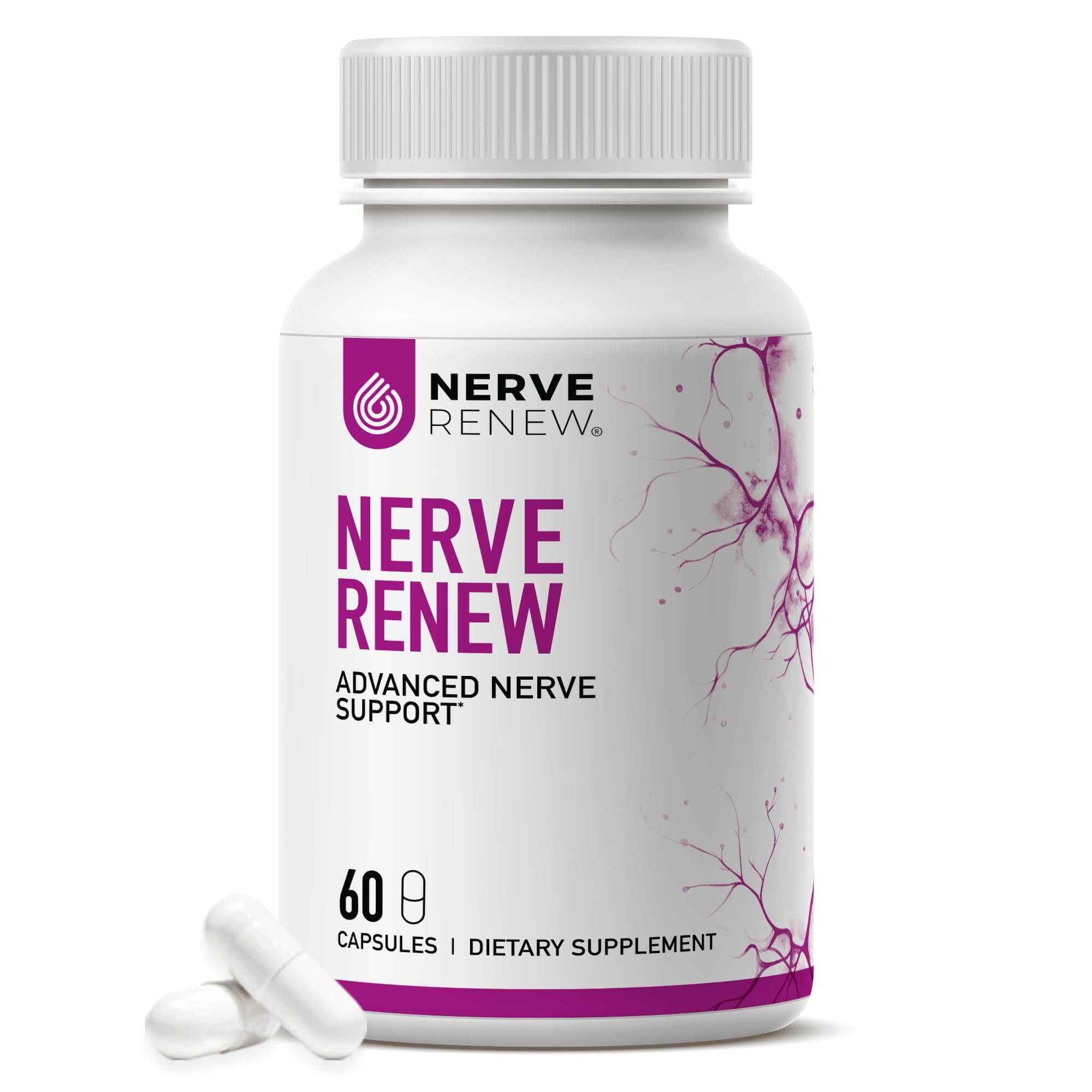 Advanced Nerve Support Supplement - 300mg Stabilized R-Alpha Lipoic Acid, Vitamin B Complex, Benfotiamine, Herbs for Fast-Acting Support - 60 ct