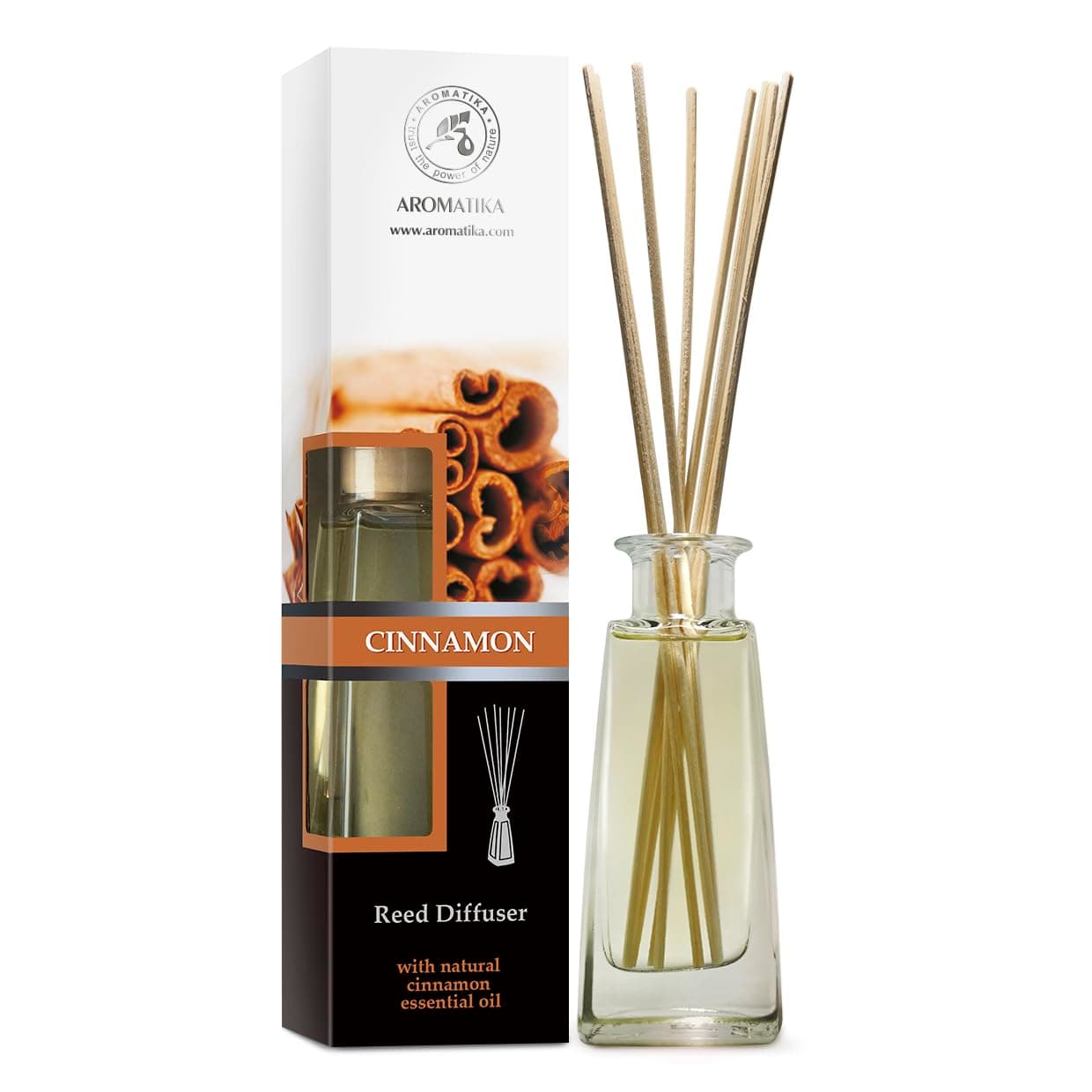 Cinnamon Reed Diffuser w/Natural Essential Cinnamon Oil 100ml - Fresh & Long ...