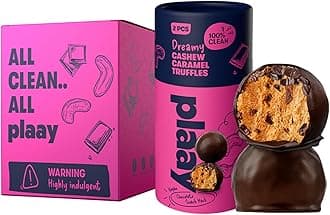 Cashew Caramel Chocolate Truffles | Premium Quality 71% Dark Chocolate | Vegan | Keto Friendly | Gluten Free | No Added Sugar | 100% Clean Ingredients | Healthy Snack | 10 x 30g