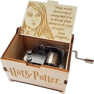 TheLaser'sEdge, Harry Potter Mini Music Box with Movies Hedwig's Theme, Gifts for Women, Men, Birthday, Christmas, Mother’s Day, Anniversary or Merchandise Decor - Luna Lovegood Things Quote