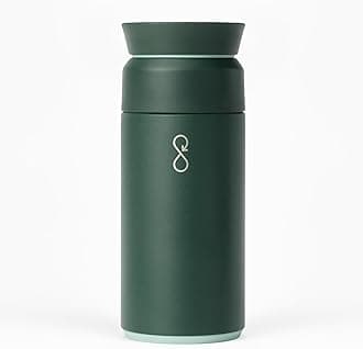 Ocean Bottle - Recycled Stainless Steel Brew Flask - Eco-Friendly & Reusable Bottle - Forest Green - 350ml
