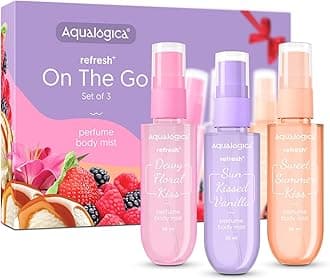 Refresh+On the Go Set of 3 Perfume Body Mist|Travel Friendly|Long Lasting|Warm,Sweet & Floral Fragrance|Double Duty Mist for Hair & Body|Premium Gift Pack|For Unisex-Adult|20 ml x 3