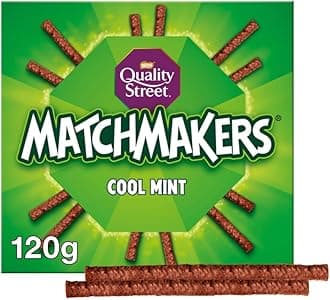 Quality Street Matchmakers Cool Mint Chocolate Sticks Box | 120g of Crunchy Mint Pieces in Milk & Dark Chocolate | Festive Treats for Sharing, Stocking Fillers & After-Dinner Moments