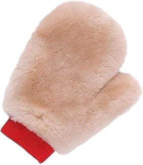 Gracefur Natural Sheepskin Car Wash Mitt, Scratch Free & Lint Free Wash Gloves, Extra Large Size Lambskin Wool Washing Mitt Clean Tools (Finger 1 Pack)