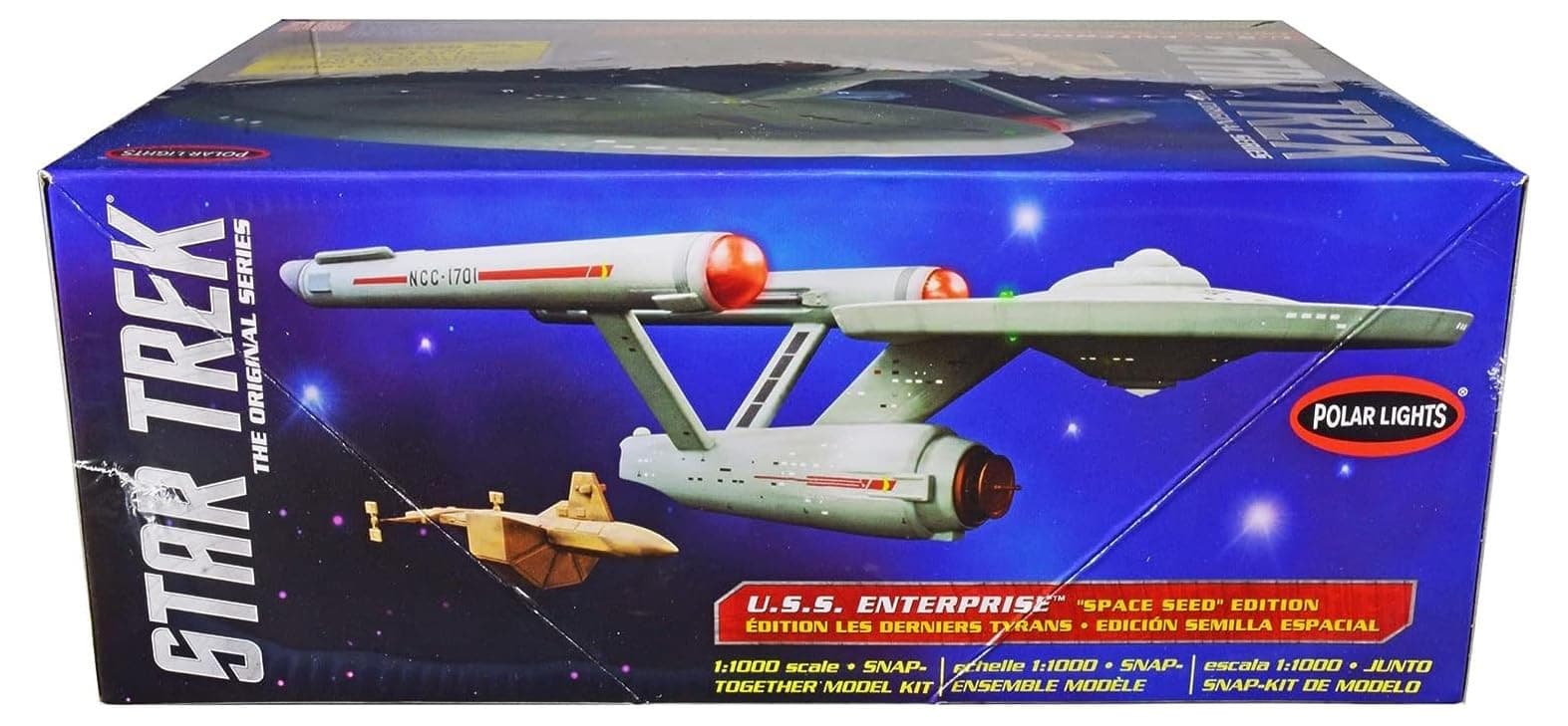 Polar Lights Skill 2 Model Kit Star Trek U.S.S. Enterprise and S.S. Botany Bay The Original Series Space Seed Edition Snap-Together 1/1000 Scale Model