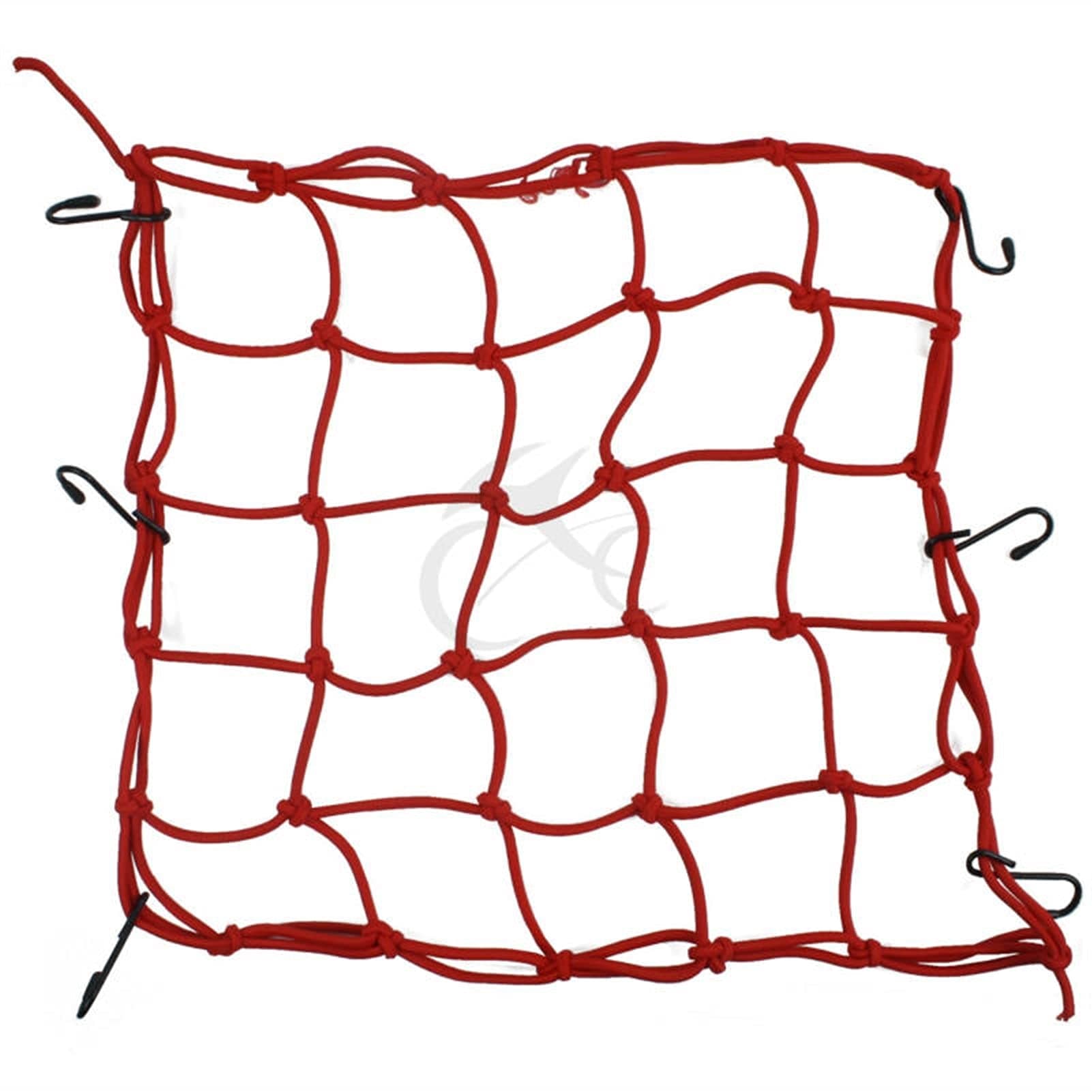 Storage net with hook 40 X 40 Cm New Motorcycle Helmet Elastic Luggage Cargo 6 Hook Net Fixed 3 Colors Available Flexible and scalable (Color : Red)
