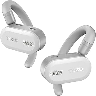 O2 True Open Ear Wireless Headphones Lightweight with Multi-Angle Adjustment, Bluetooth 5.3 Earbuds with Dual-Axis Design for Long-Lasting Comfort, Crystal-Clear Calls for Driving, White