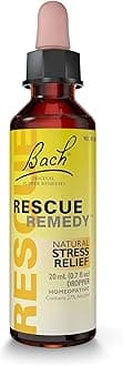 Bach RESCUE REMEDY Dropper 20mL, Natural Stress Relief, Homeopathic Flower Essence, Vegan, Gluten & Sugar-Free, Non-Habit Forming