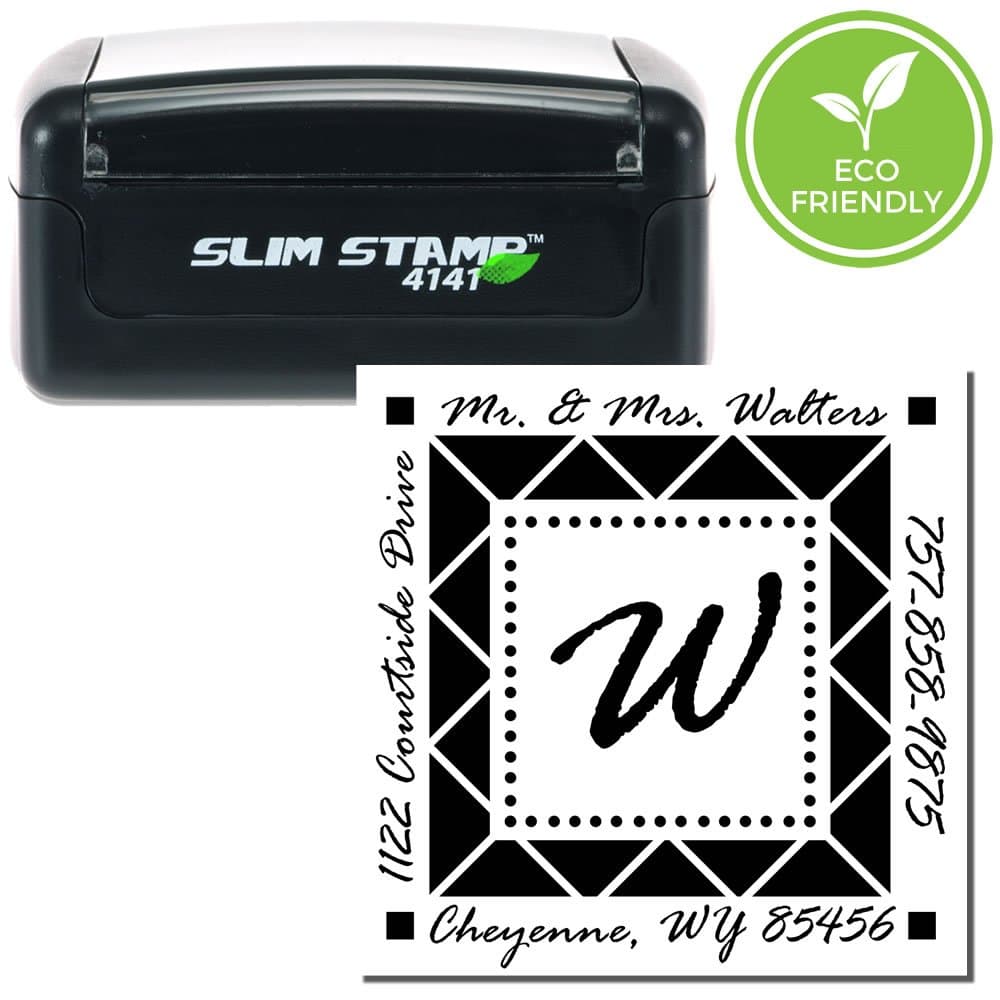 SLIM Slim Rage Italic Monogram Address Stamp