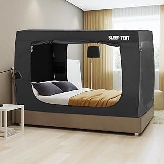 BORNA Bed Tent Bed Canopy Full Size for Adult and Kids,Portable Sleeping Tents Dream Tents Indoor for Kids and Adult, Breathable Privacy Space on Bed with Three Doors (Mattress Not Included)…